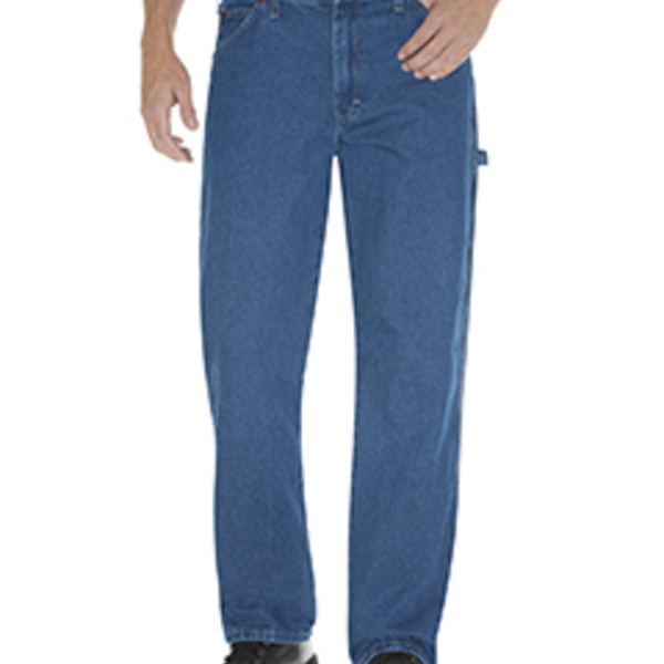 Unisex Relaxed Fit Stonewashed Carpenter Denim Jean Pant Thumbnail