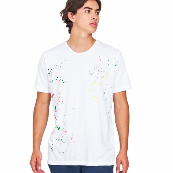 Unisex USA Made Garment-Dyed Paint Splatter T-Shirt Thumbnail