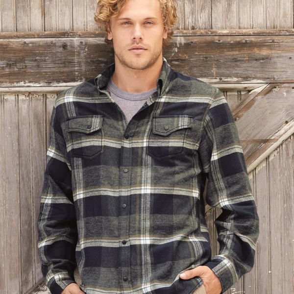 Men's Snap Front Plaid Flannel Shirt Thumbnail