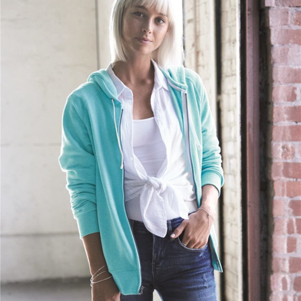 Women&#39;s Snow Heather French Terry Full-Zip Hooded Sweatshirt Thumbnail